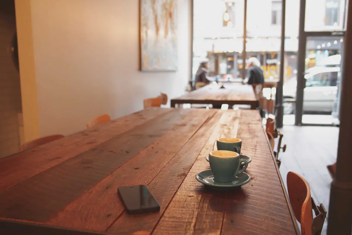 Demo photo: a bright open workspace